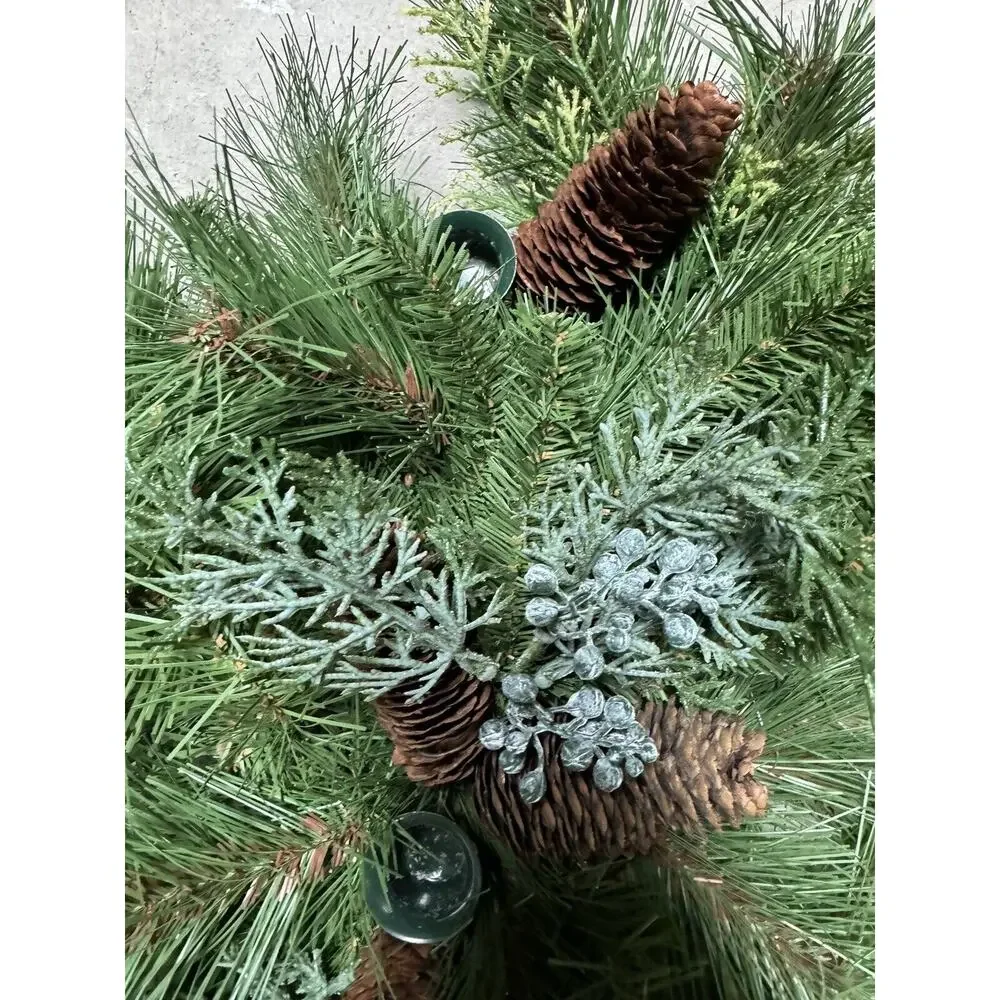 Pine Christmas Holiday Faux 3 candle holder Table Piece Dinner Party ~ 22 Inches